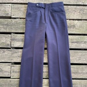 Vintage Jaymar Sansabelt 70s Polyester Pants Navy Blue
